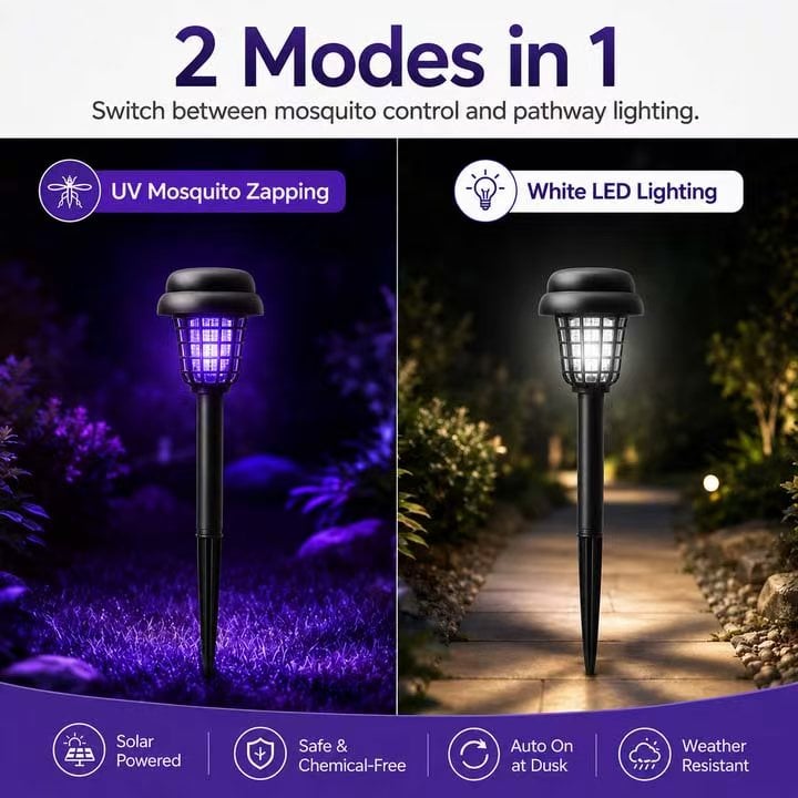 🏠Summer Essentials🦟Solar-Powered UV Mosquito Killer Lamp
