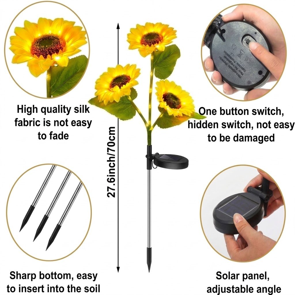 🌻Hot Sale 49% OFF- 🌞Solar LED Sunflower Garden Lights