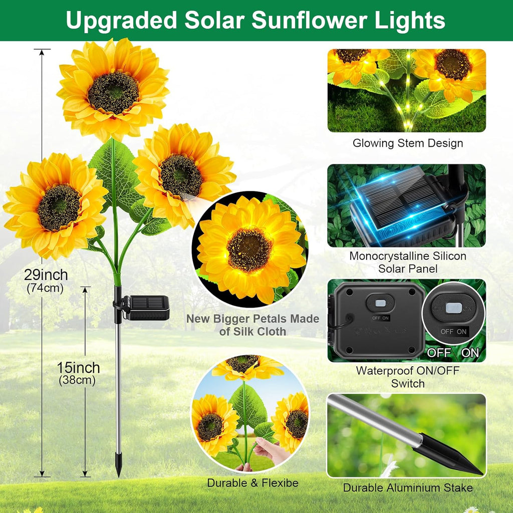 2026 Upgraded Solar-Powered Sunflower Light Waterproof for Outdoor Space🌻