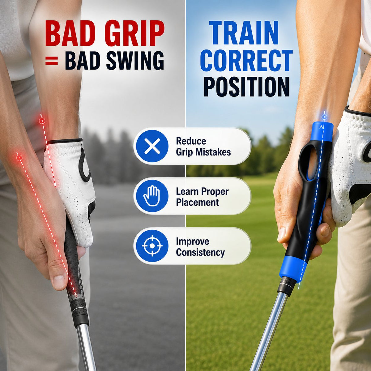 🏌️  Golf Grip Trainer. Fix Swing Grip