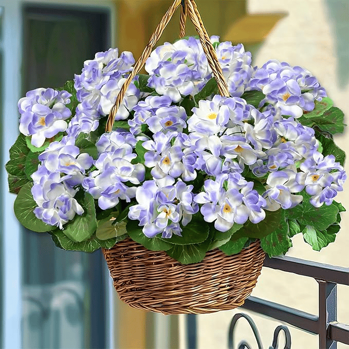🌸 Lush, UV-Resistant Artificial Geraniums – Real Look, No Maintenance! 🌞🏡
