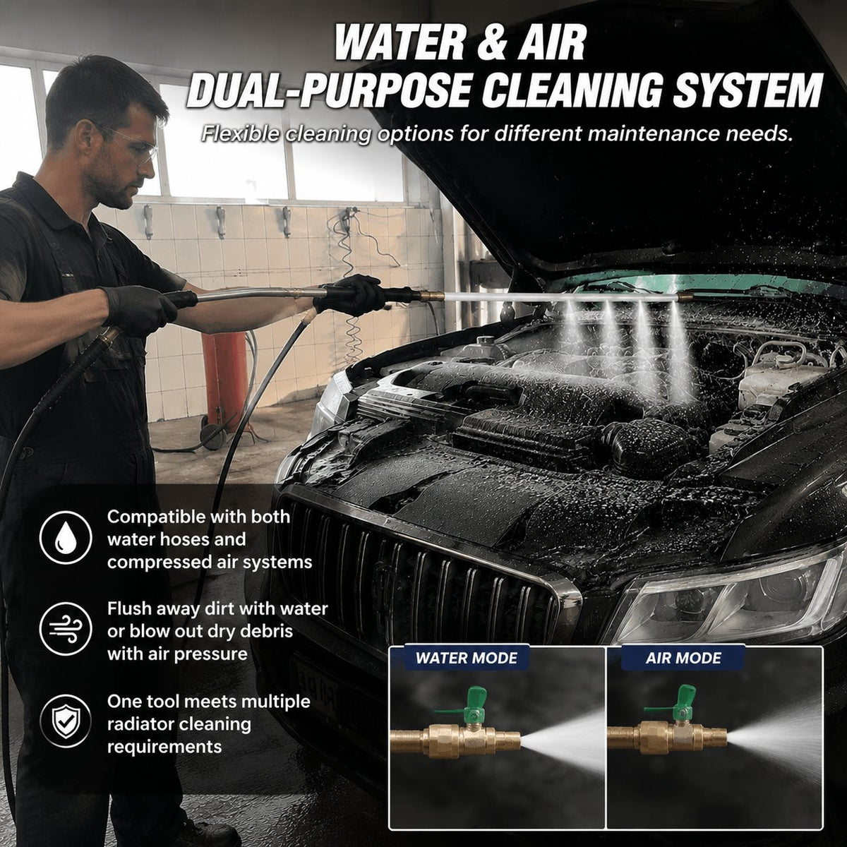 🚗 60cm Thickened Radiator Cleaning Wand