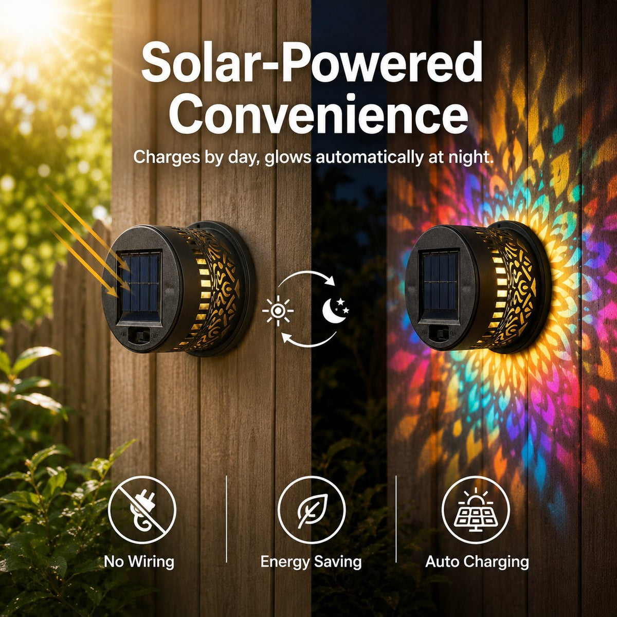 ✨️🌈Mandala Solar WallLamp - Magical PatioNight Ambience