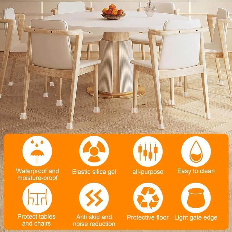 🔥Last Day 49% OFF👍Square Chair Leg Protectors for Hardwood Floor Fits All Shape Chair Mat for Wood and Tile Floors. Chair Leg Universal Cover Elastic Mold