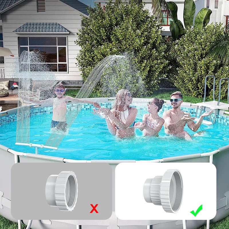 Solar Pool Fountain with Lights Dual Arc - Above/Inground Pool Fountain Lights with Remote Control