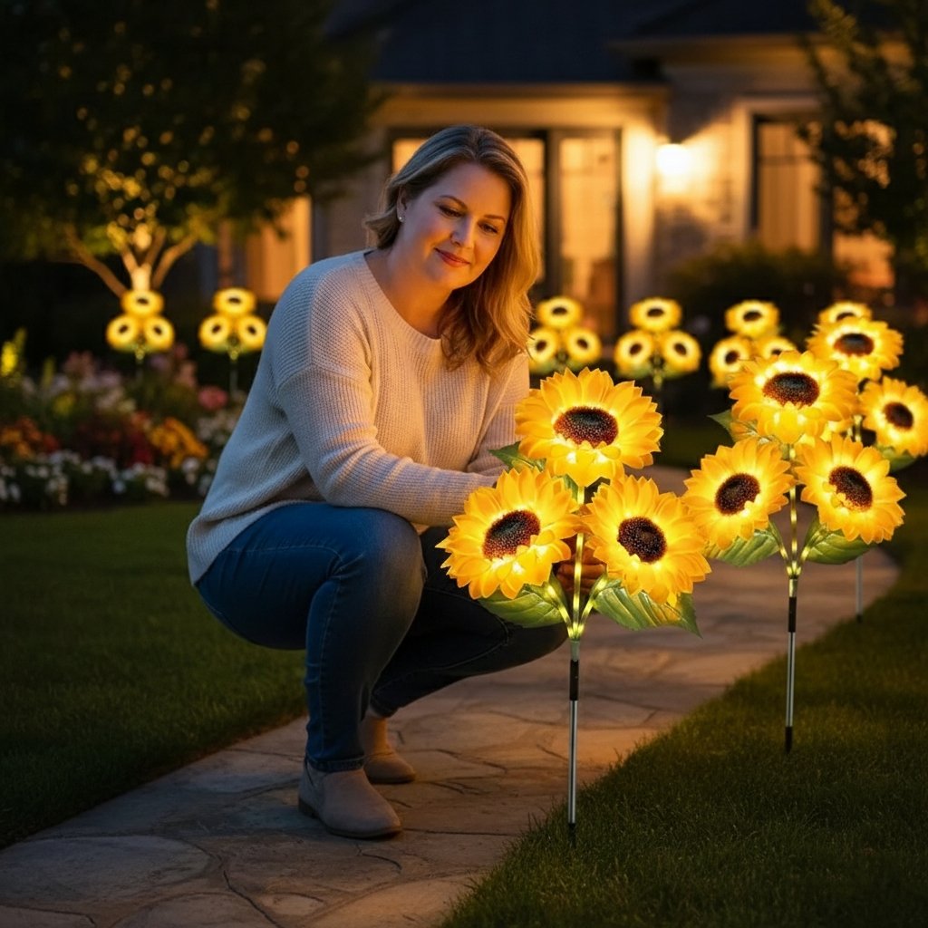 2026 Upgraded Solar-Powered Sunflower Light Waterproof for Outdoor Space🌻