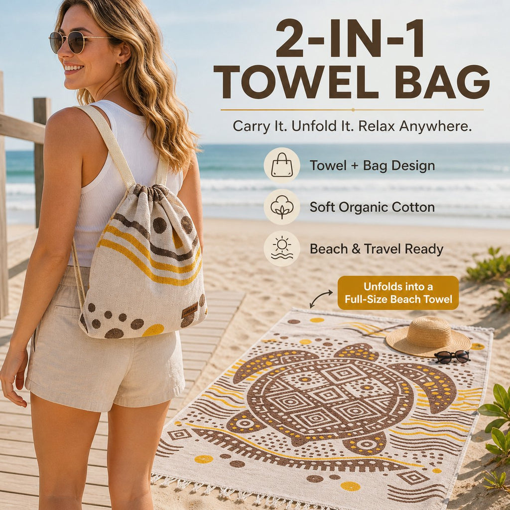 🐢 2-in-1 Towel Bag