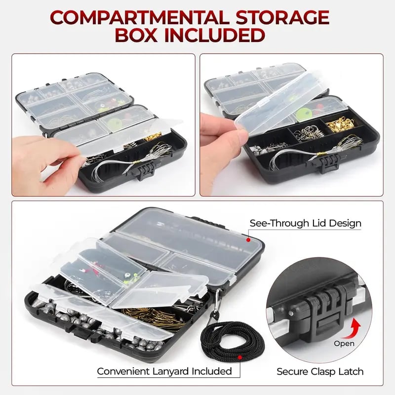 🔥Last Day 49% OFF - 🔥🎣Fishing Kit – 265/400PCS Complete Tackle Set with Hooks