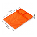 Silicone Grill Side Shelf Mat,Non-Slip Heat-Resistant BBQ Tool Holder for Spatulas, Tongs & Sauces, Oil-Proof Griddle Accessories