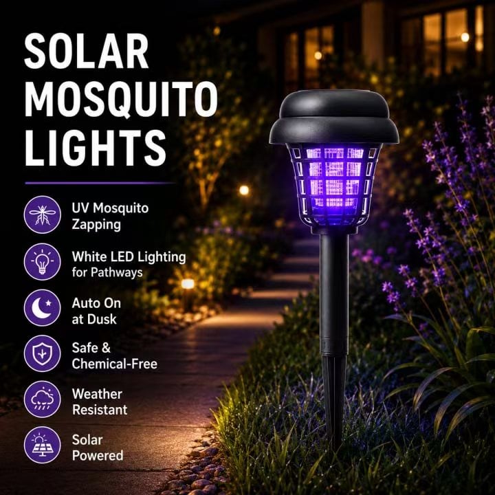 🏠Summer Essentials🦟Solar-Powered UV Mosquito Killer Lamp