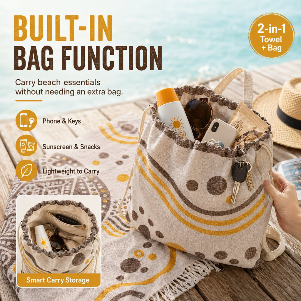 🐢 2-in-1 Towel Bag