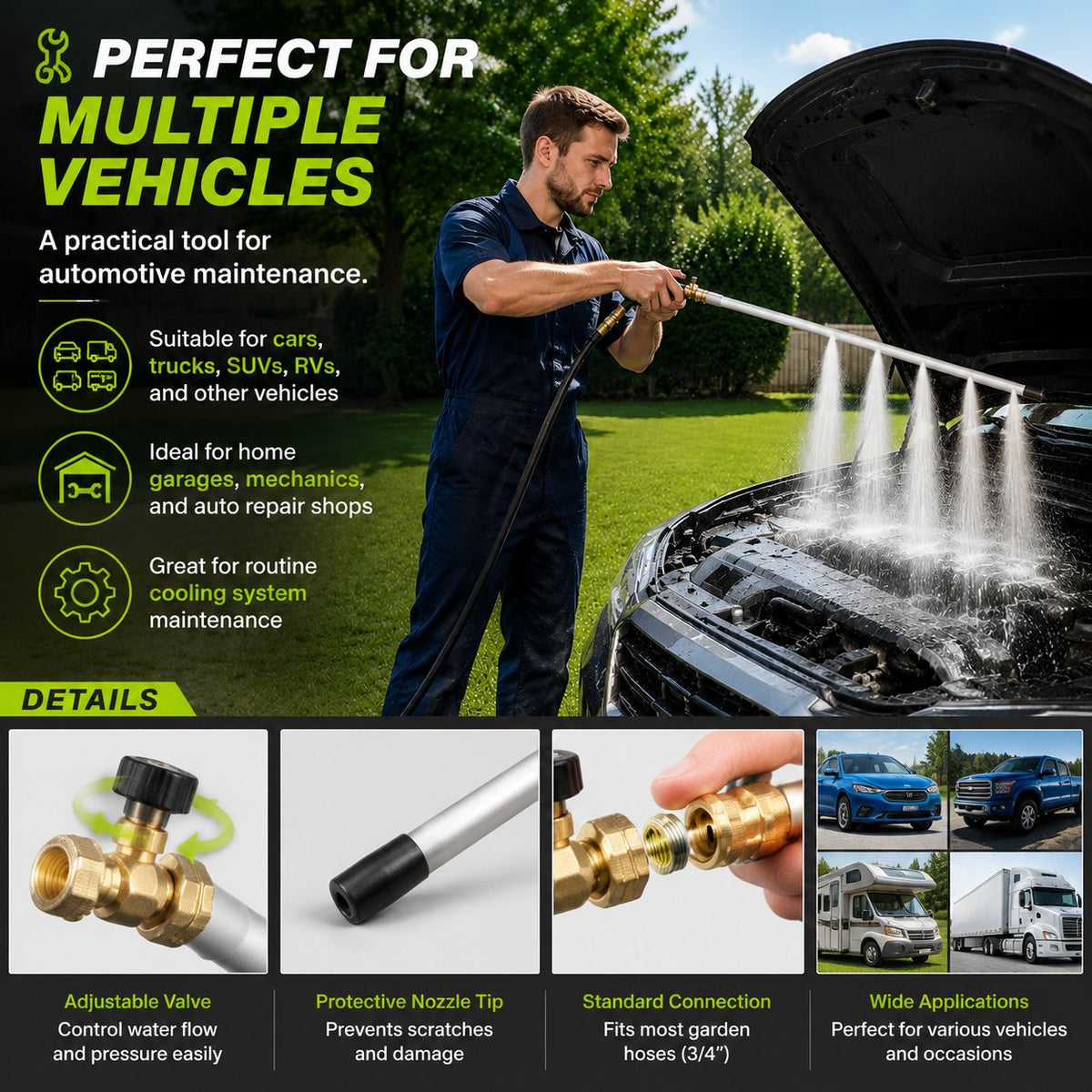 🚗 60cm Thickened Radiator Cleaning Wand