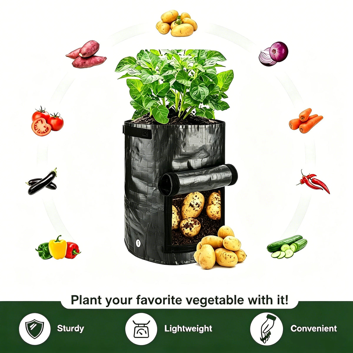 🥔 Garden Cloth Planting Bags – Breathable & Easy Harvest Grow Bags 🔥