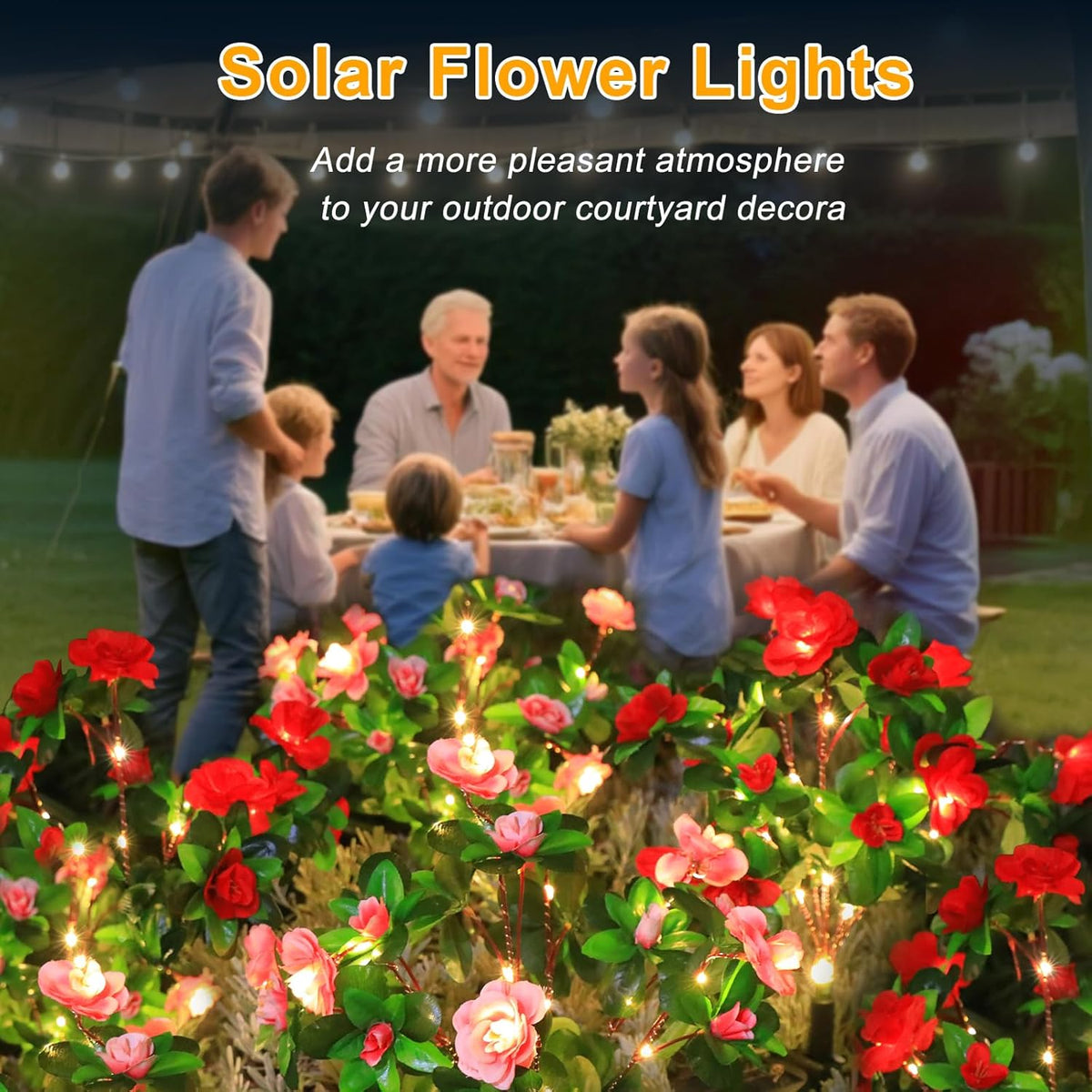 💐Transform Your Outdoors Into a Festive Winter Wonderland with Solar-Powered Flower Lights! 🎄☀️