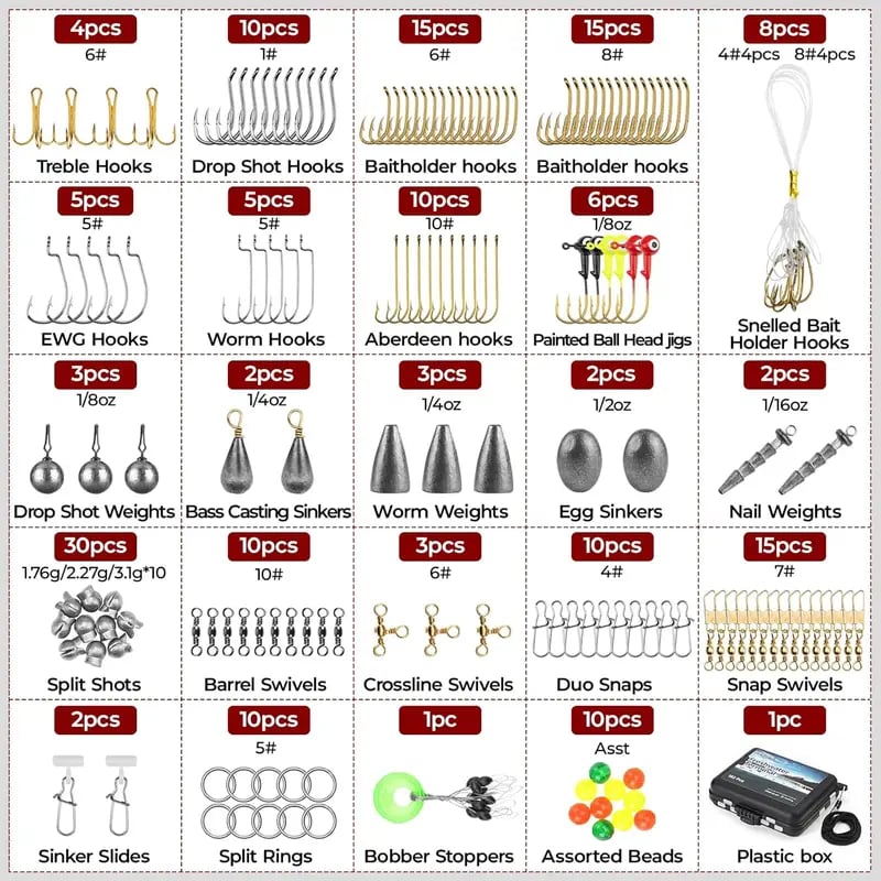 🔥Last Day 49% OFF - 🔥🎣Fishing Kit – 265/400PCS Complete Tackle Set with Hooks