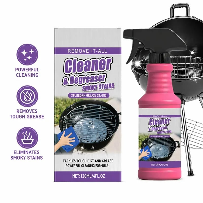 🔥Hot Sale🔥BBQ Non-toxic, Heavy Duty, No Residue Grill Cleaner Degreaser Spray