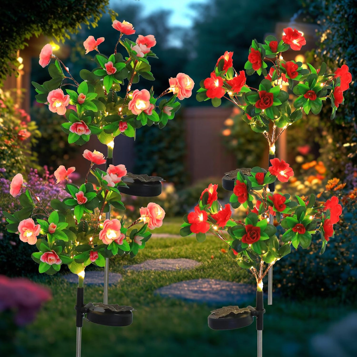 💐Transform Your Outdoors Into a Festive Winter Wonderland with Solar-Powered Flower Lights! 🎄☀️