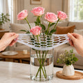 🌸🔥Reusable Silicone Flower Arranging Grid, Stretches Over The Rim of Vase, Self-Grips to Glass, for Easy Flower Arranging.