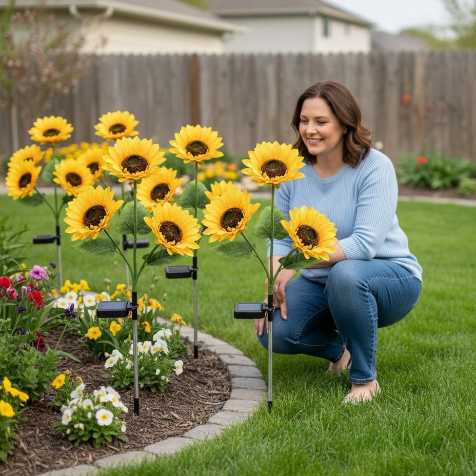 2026 Upgraded Solar-Powered Sunflower Light Waterproof for Outdoor Space🌻