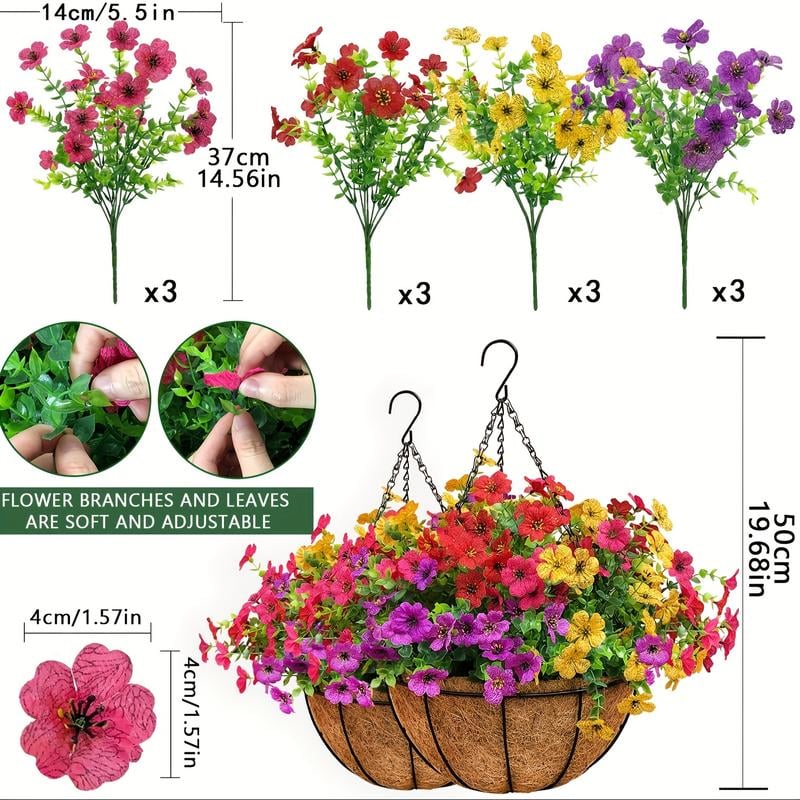 🔥Simulated Hanging Flower Basket🌸No Watering, No Wilting💧—Just a Picture Perfect Home Every Single Day.