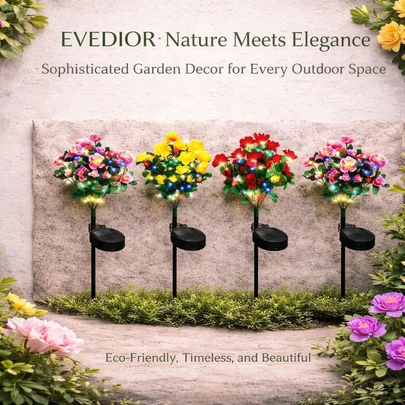 💐Transform Your Outdoors Into a Festive Winter Wonderland with Solar-Powered Flower Lights! 🎄☀️