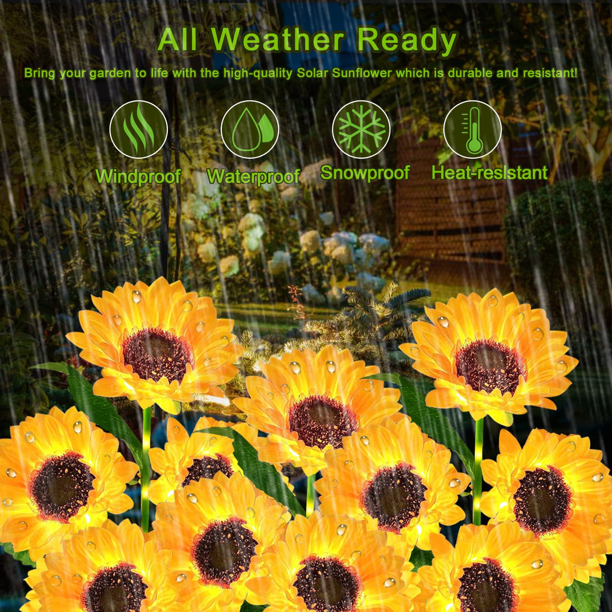 2026 Upgraded Solar-Powered Sunflower Light Waterproof for Outdoor Space🌻