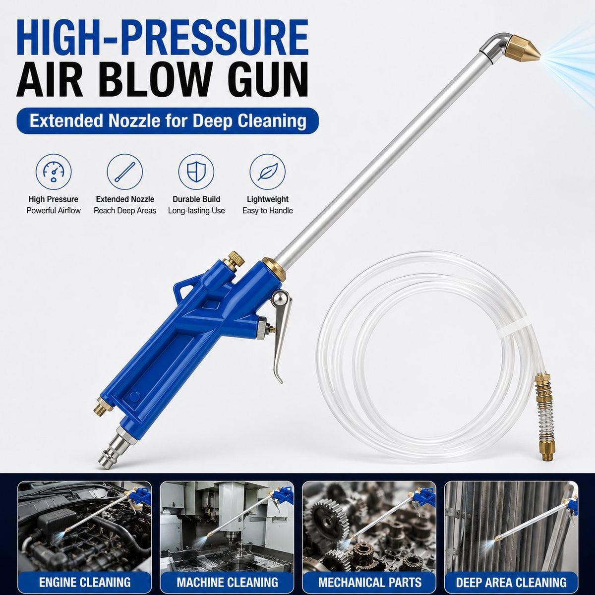 🔥LAST DAY 50% OFF - 🛠️💧High-Pressure Pneumatic Air Blow Gun with Extended Nozzle for Engine & Mechanical Deep Cleaning