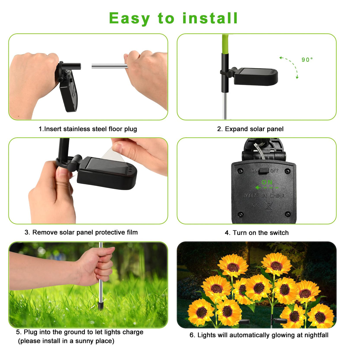 2026 Upgraded Solar-Powered Sunflower Light Waterproof for Outdoor Space🌻