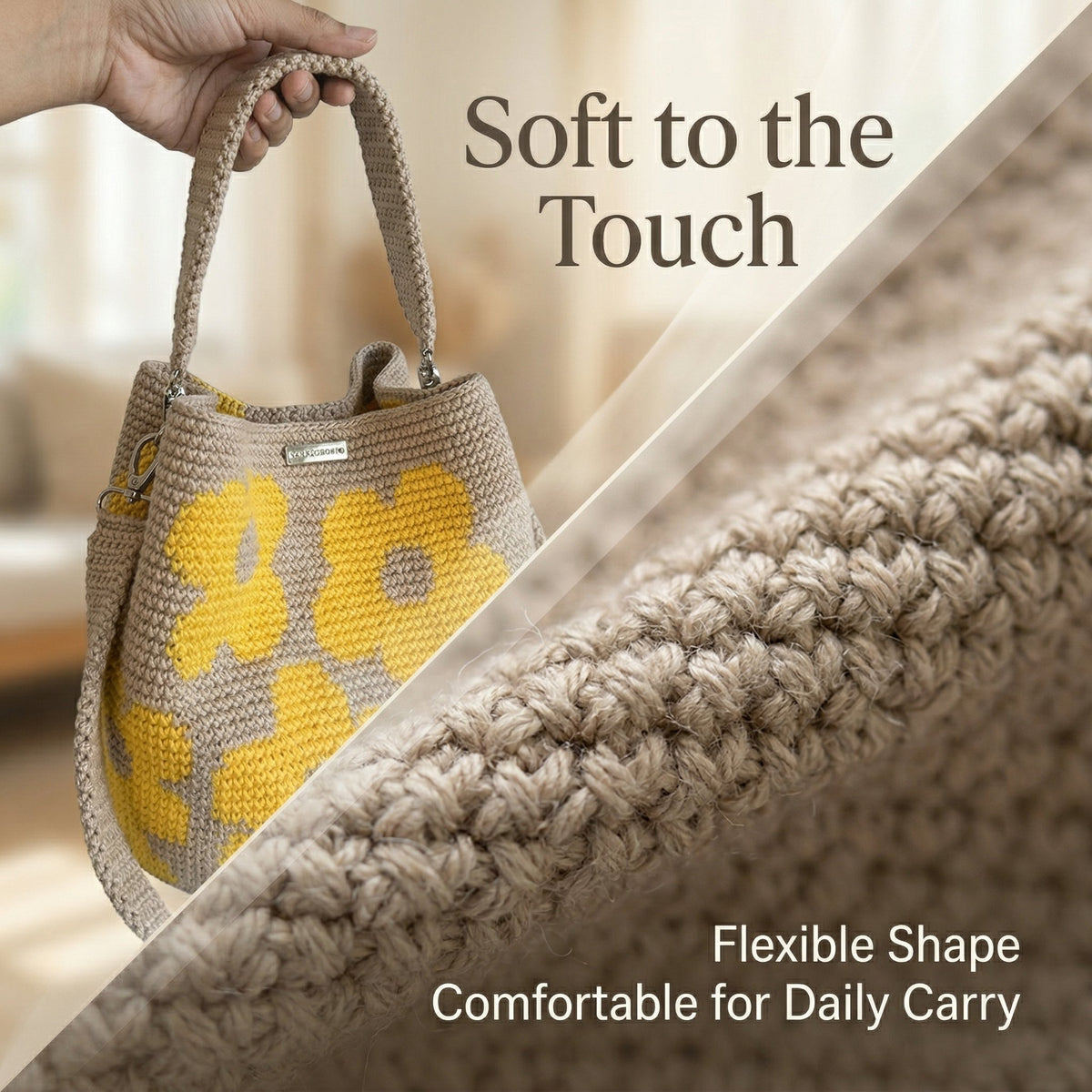 🌓Last Day 49% OFF- Handmade Crochet Flower Tote 🌼✨