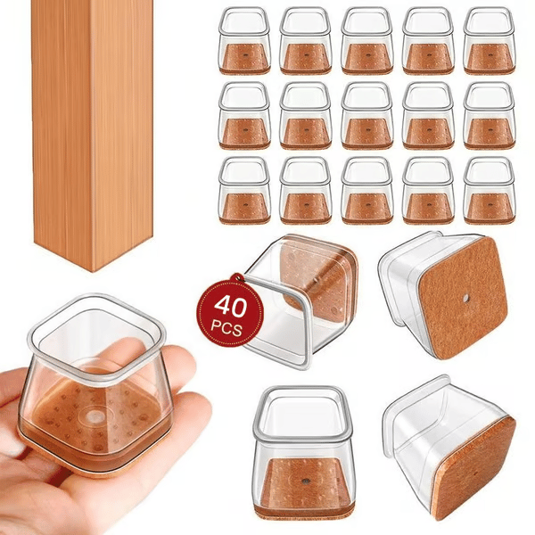 🔥Last Day 49% OFF👍Square Chair Leg Protectors for Hardwood Floor Fits All Shape Chair Mat for Wood and Tile Floors. Chair Leg Universal Cover Elastic Mold